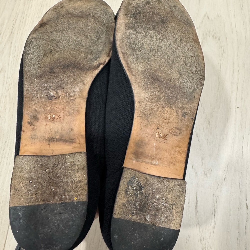 CHANEL Black Canvas and Patent Cap-Toe Ballet Flats - Picture 6 of 6